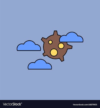 Flat icon design collection satellite in the sky vector image