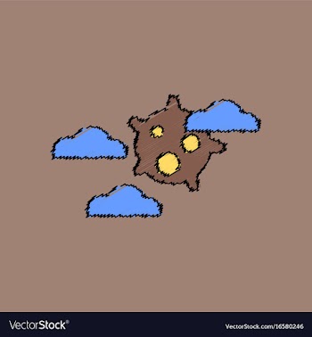 Flat icon design collection satellite in the sky vector image