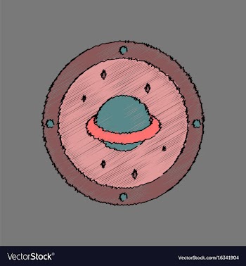 Flat icon design collection saturn orbit in vector image