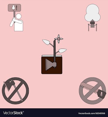 Flat icon design collection save the climate vector image