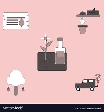 Flat icon design collection save the climate vector image