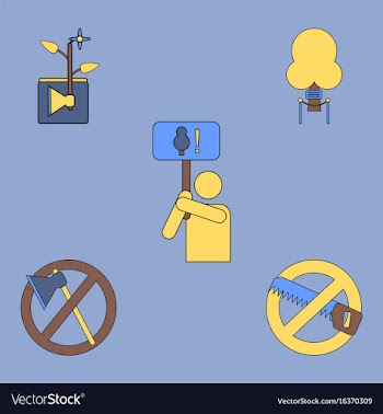 Flat icon design collection save the climate vector image