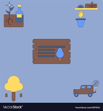 Flat icon design collection save the climate vector image