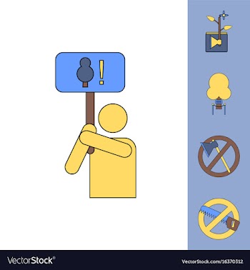 Flat icon design collection save the climate vector image