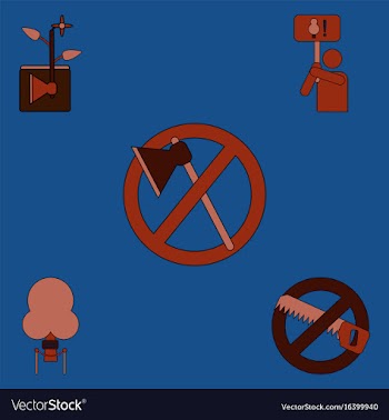 Flat icon design collection save the climate vector image