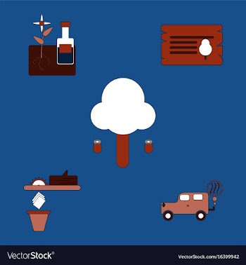 Flat icon design collection save the climate vector image