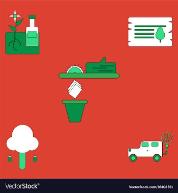 Flat icon design collection save the climate vector image