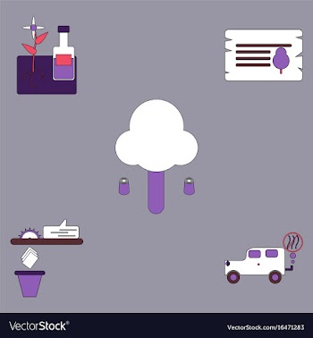 Flat icon design collection save the climate vector image