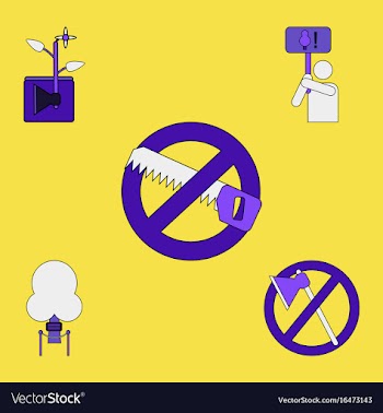 Flat icon design collection save the climate vector image