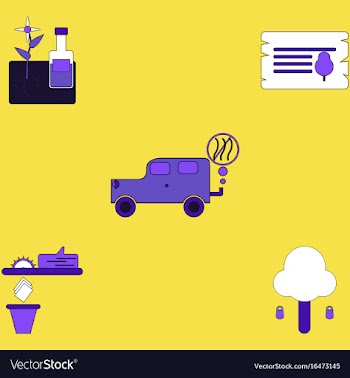 Flat icon design collection save the climate vector image