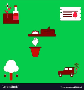 Flat icon design collection save the climate vector image