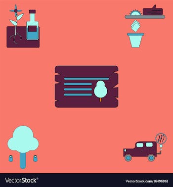 Flat icon design collection save the climate vector image