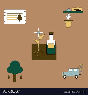 Flat icon design collection save the climate vector image
