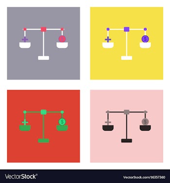 Flat icon design collection scales with cross and vector image