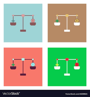 Flat icon design collection scales with cross and vector image