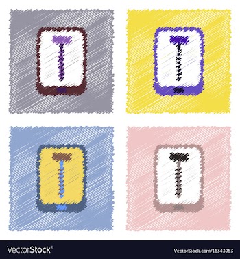 Flat icon design collection screw sign in vector image