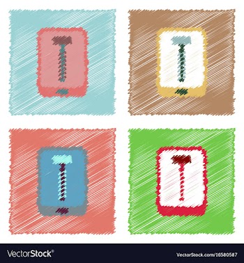 Flat icon design collection screw sign in vector image