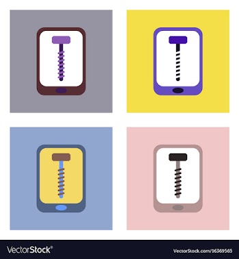 Flat icon design collection screw sign vector image