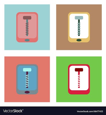 Flat icon design collection screw sign vector image