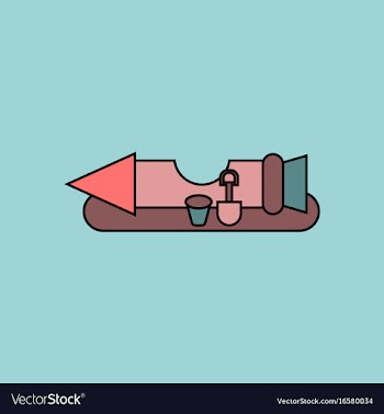 Flat icon design collection seat rocket vector image