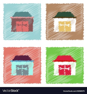 Flat icon design collection service station in vector image