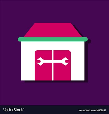 Flat icon design collection service station in vector image