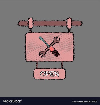 Flat icon design collection service station sign vector image