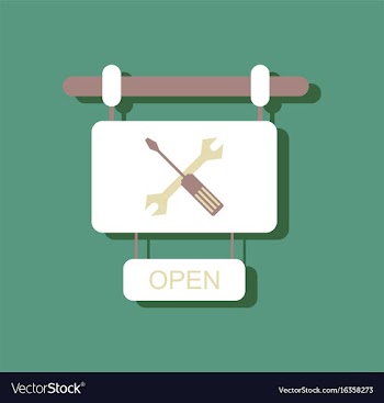 Flat icon design collection service station sign vector image