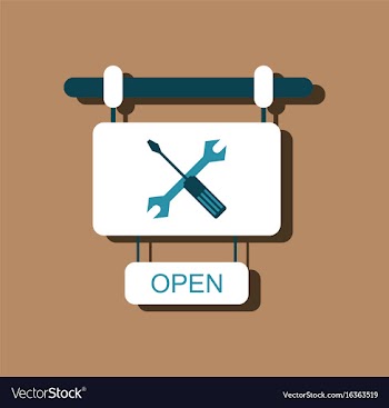 Flat icon design collection service station sign vector image
