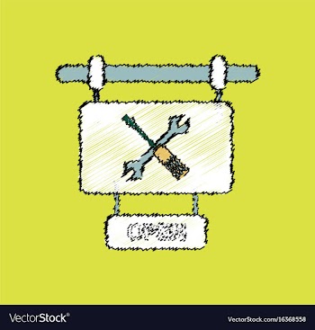 Flat icon design collection service station sign vector image
