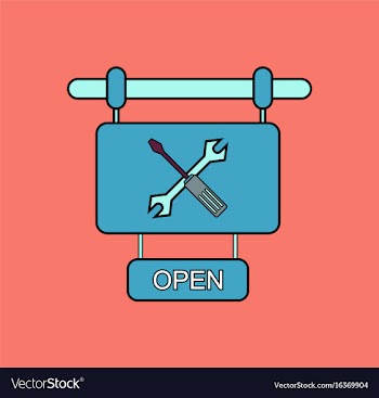 Flat icon design collection service station sign vector image