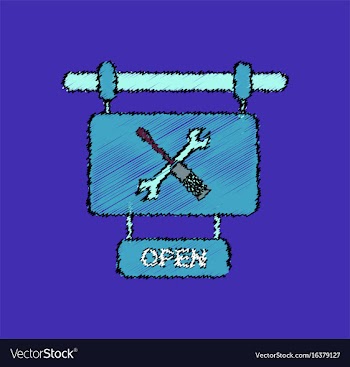 Flat icon design collection service station sign vector image