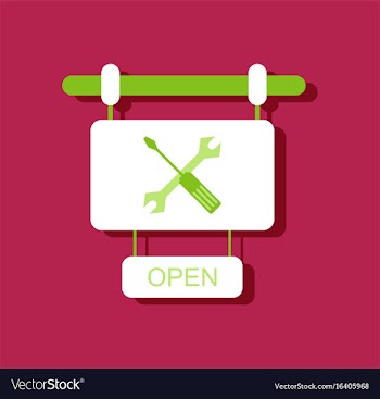 Flat icon design collection service station sign vector image