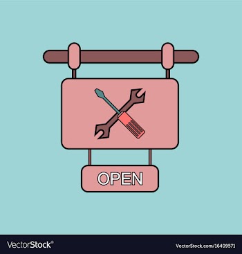 Flat icon design collection service station sign vector image