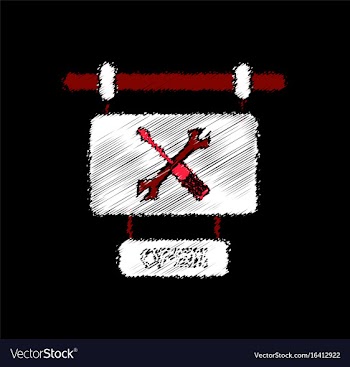 Flat icon design collection service station sign vector image