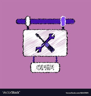 Flat icon design collection service station sign vector image