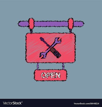 Flat icon design collection service station sign vector image