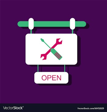 Flat icon design collection service station sign vector image