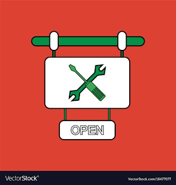 Flat icon design collection service station sign vector image