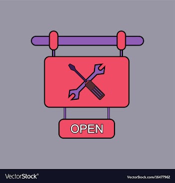 Flat icon design collection service station sign vector image
