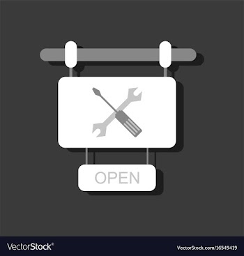 Flat icon design collection service station sign vector image