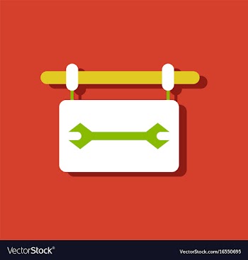 Flat icon design collection service station sign vector image