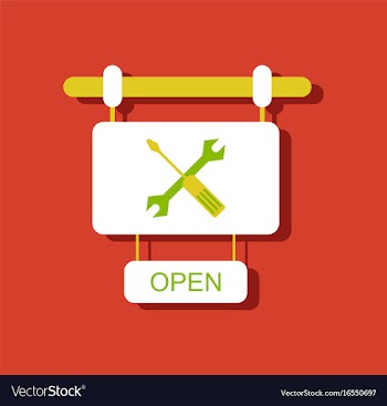 Flat icon design collection service station sign vector image