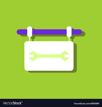 Flat icon design collection service station sign vector image