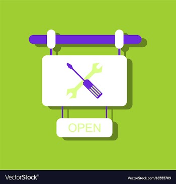 Flat icon design collection service station sign vector image