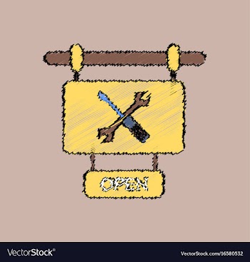Flat icon design collection service station sign vector image
