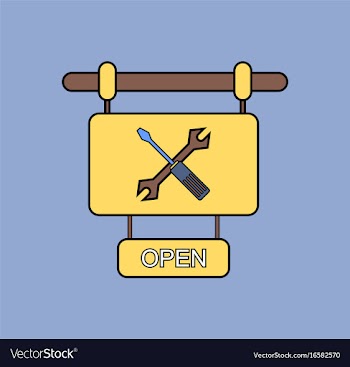 Flat icon design collection service station sign vector image
