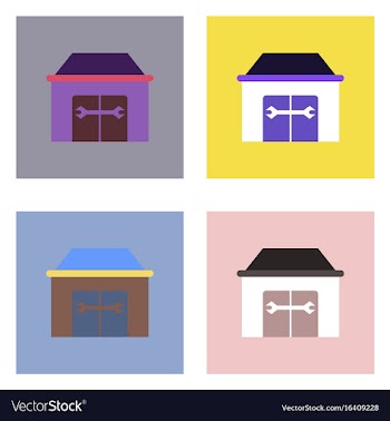 Flat icon design collection service station vector image