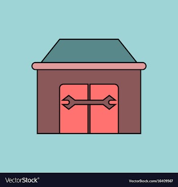 Flat icon design collection service station vector image