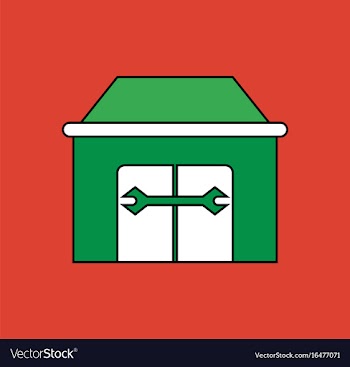 Flat icon design collection service station vector image